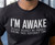 I"M AWAKE PLEASE RESPECT MY PRIVACY  Funny Antisocial Adult Humor T Shirts S-5X/