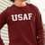 USAF UNITED STATES AIR FORCE  T-Shirt - Long Sleeve Maroon  sizes 4X and  5x