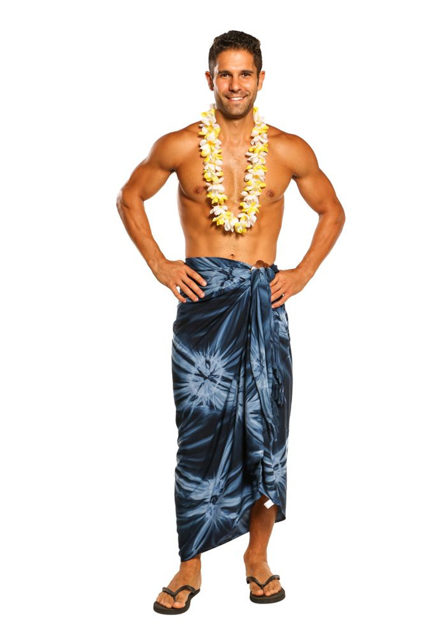 Top Quality Smoked Mens Sarong in Dark Blue