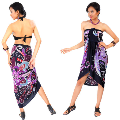 Abstract Graphic Design Sarong in Lavender