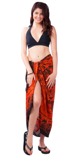 Aquatic Life Sarong "Orange"