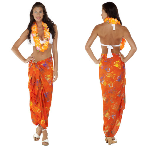Butterfly Sarong "Orange / Multicolor"