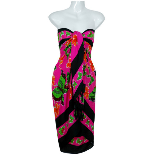 Pink Multi Colored Butterfly Sarong