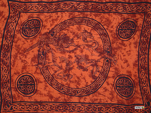 Celtic Sarong, "Unicorn" Burnt Orange