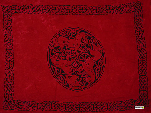 Celtic Sarong, "Horses" Rose Red