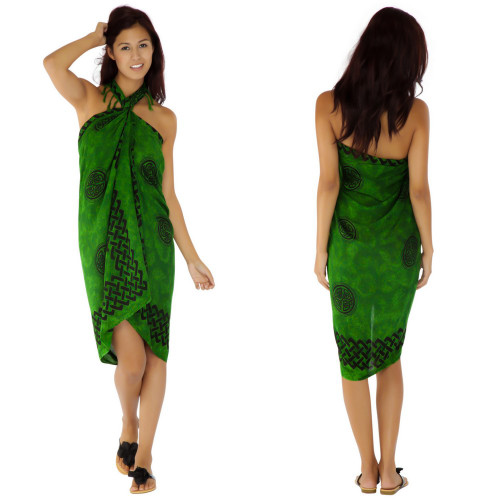 Celtic Sarong "Interlace Knotwork" Emerald Green