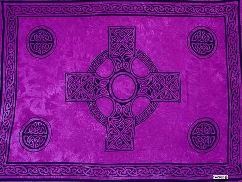 Celtic Sarong, "Celtic Cross 2" Royal Purple