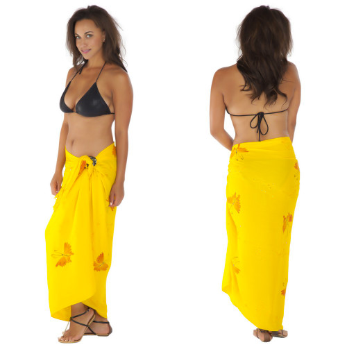 Sequined / Embroidered / Butterfly Sarong "Yellow"