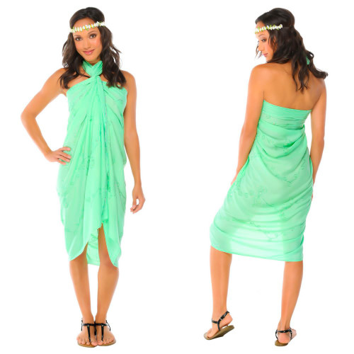 Sequined / Embroidered / Beaded Sarong "Mint"