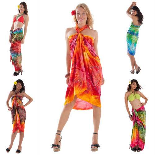 Embroidered Tie Dye Sarong Pot Luck - Final Sale - No Returns
