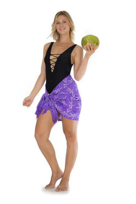 Dragonfly Half Sarong/Mini Sarong "Purple"