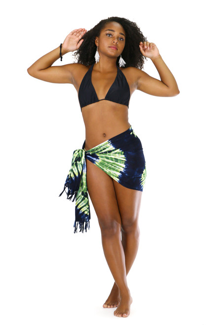 Tie Dye Half Sarong in Jungle Green