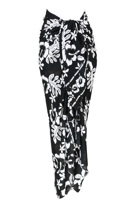 Hibiscus Sarong "Black / White"-HI-32