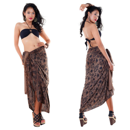 Bora Bora Floral Sarong in Brown