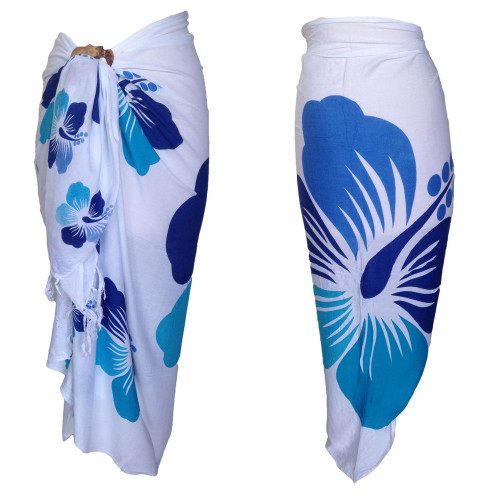 Hibisucs Flower Sarong in Turquoise