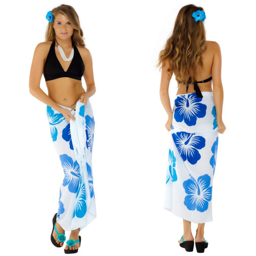 Hawaiian Sarong "Blue / White"