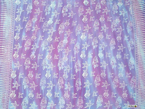 Sea Life Sarong "Light Purple / Light Blue"