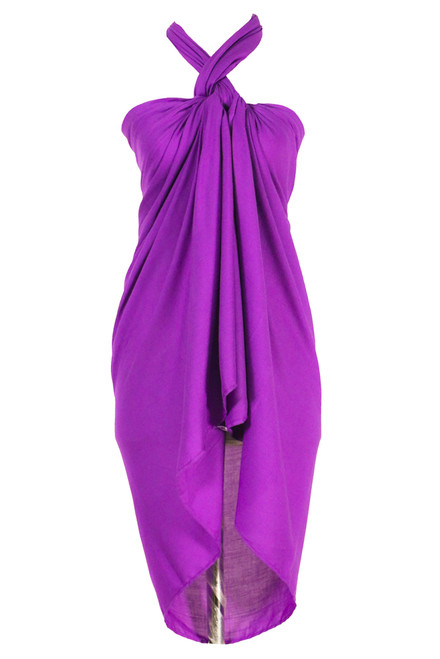 Solid Purple-2 Fringeless Sarong