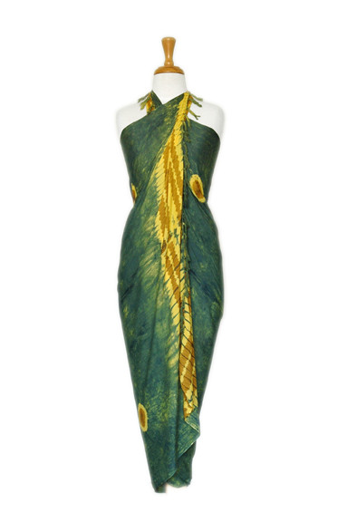 Tie Dye Sarong "Green Nebula"