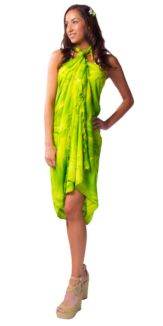 Tie Dye Sarong in Lime Green