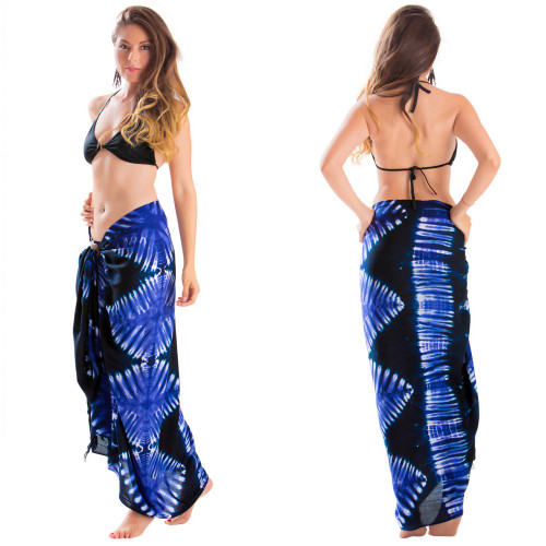 Tie Dye Sarong in Jungle Navy Blue