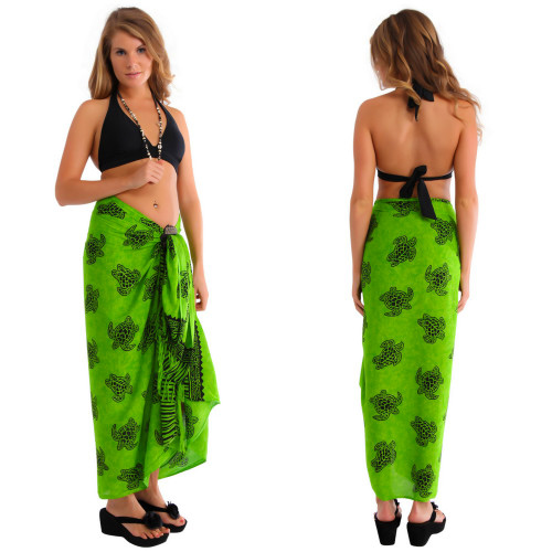 Turtles Sarong "TU-18" Lime Green