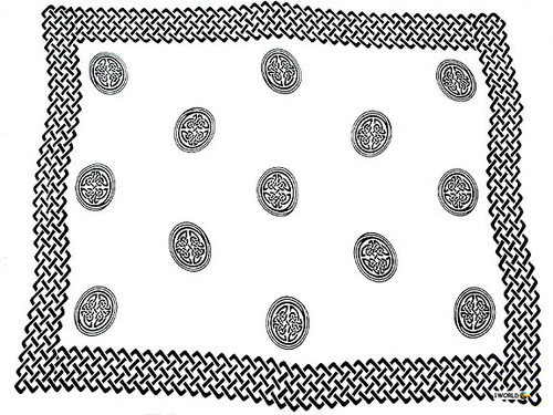 Celtic Mens Sarong "Interlace Knotwork" Black / White