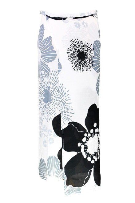 Mens Floral Fringeless (TM) Sarong in Grey Mens Floral Fringeless (TM) Sarong in Grey