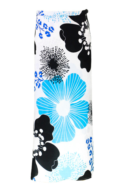 Mens Floral Fringeless (TM) Sarong in Turquoise Mens Floral Fringeless (TM) Sarong in Turquoise