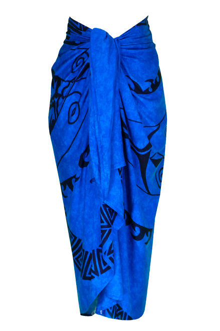 Tattoo Men's Sarong "Royal Blue" - Fringeless Sarong