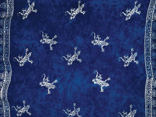 Gecko Mens Sarong in Blue / White