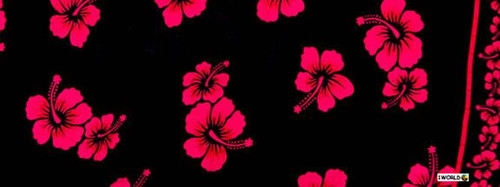 Mens Hibiscus Half/Mini Sarong in Black/Pink