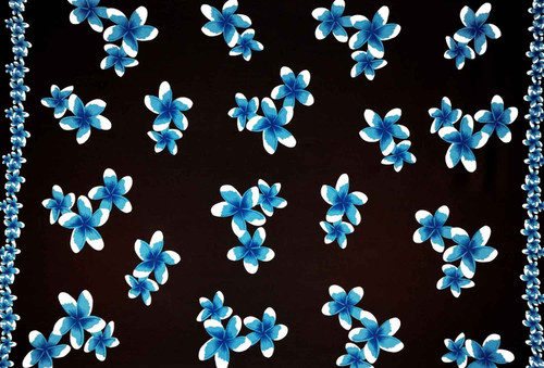 Mens Plumeria Print Half/Mini Cover-Up Sarong Turquoise/Black
