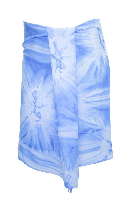 Half Mens Sarong/Mini Mens Sarong Pareo - Light Blue Smoked