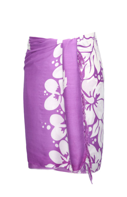 Sarong for Men Triple Lei Sarong in Light Purple/White