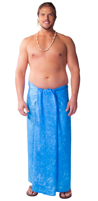 Plus Sized Hibiscus Flower Mens Sarong Light Blue Plus Sized Hibiscus Flower Mens Sarong Light Blue