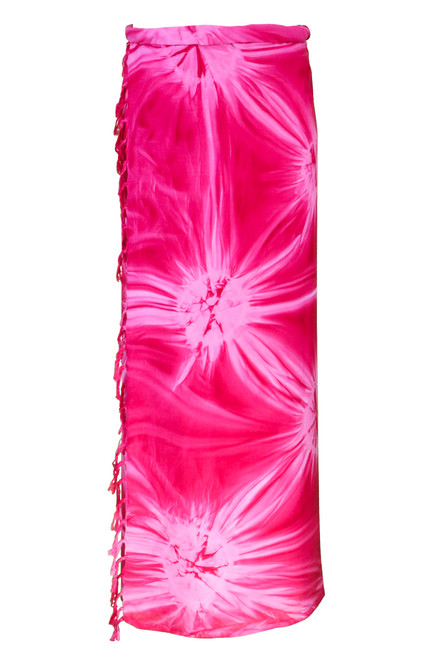 Men's Red/Pink Smoked PLUS SIZE Sarong - Fringeless Sarong