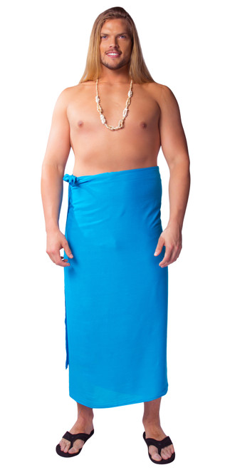 PLUS Size Mens Sarong Turquoise - Fringeless Sarong PLUS Size Mens Sarong Turquoise - Fringeless Sarong