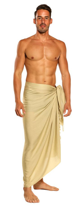 Mens Green Tea Solid Color Sarong