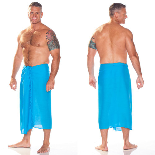 Solid Turquoise Mens Solid Sarong