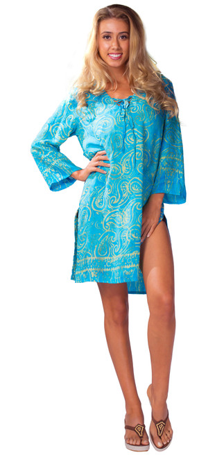 Tunic Cover-Up "Paisley Paradise" Turquoise