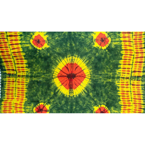 Mens Tie Dye Sarong in Bright Green Nebula