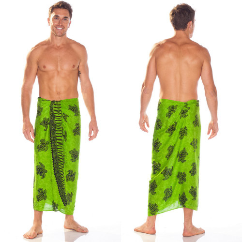 Turtles Mens Sarong "TU-18" Lime Green