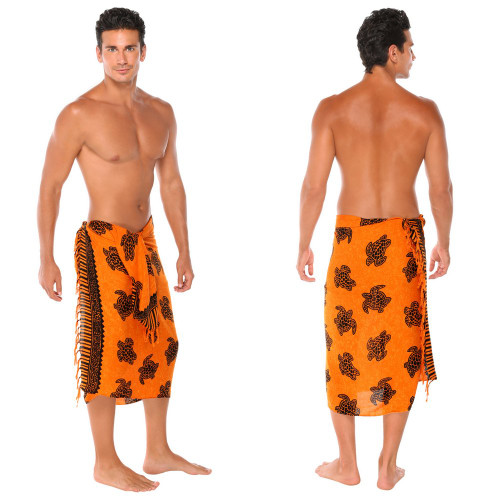 Turtles Mens Sarong "TU-19" Orange