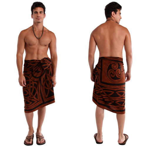 Celtic Circles Top Quality Sarong in Brown