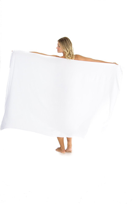 PLUS SIZE Sarong "White" - Fringeless Top Quality Sarong