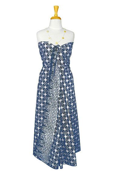 Batik Top Quality Sarong in Kawung Blue