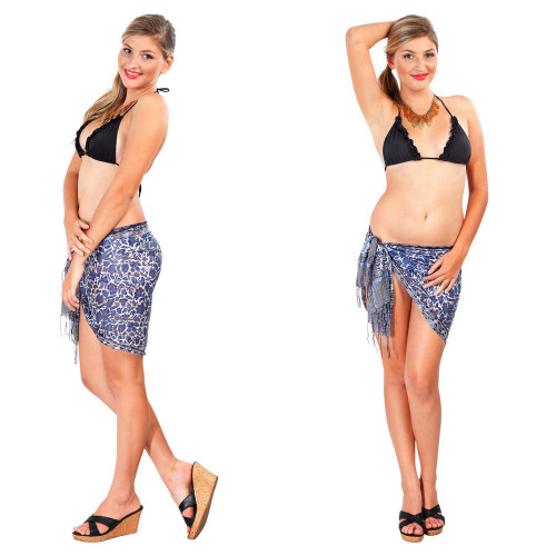 Half Silk Sarong in Blue - Final Sale - No Returns