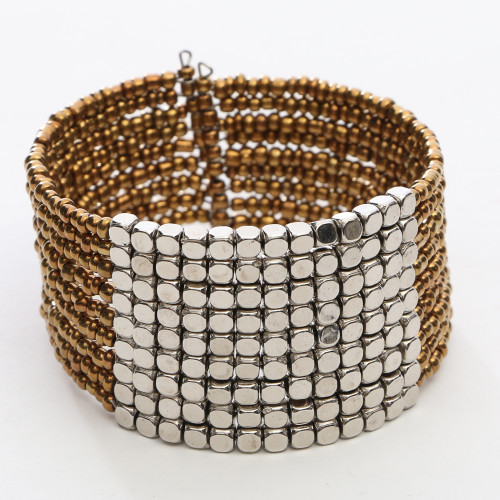 Beaded Bangle Bracelet in Bronze - Final Sale - No Returns
