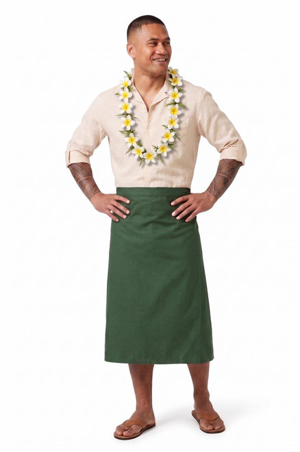 Mens Sulu Fijian Sarong in Army Green